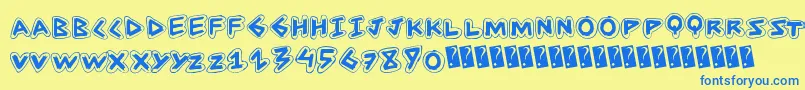 Anglestroke Font – Blue Fonts on Yellow Background