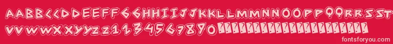 Anglestroke Font – Pink Fonts on Red Background