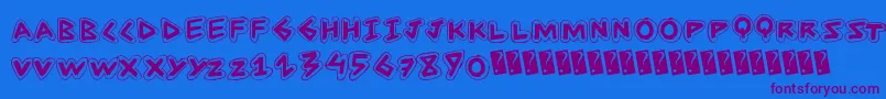 Anglestroke Font – Purple Fonts on Blue Background