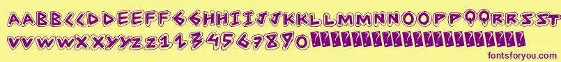 Anglestroke Font – Purple Fonts on Yellow Background