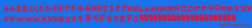 Anglestroke Font – Red Fonts on Blue Background