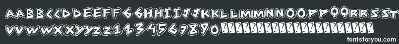 フォントAnglestroke – 黒い背景に白い文字