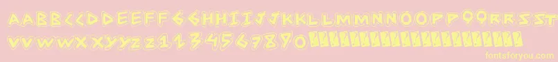 Anglestroke Font – Yellow Fonts on Pink Background