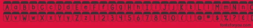 Czcionka DjbFileFolderTabs – czarne czcionki na czerwonym tle
