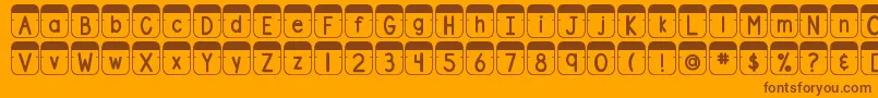 Weitere Informationen zur DjbFileFolderTabs-Schriftart DjbFileFolderTabs-Schriftart – Braune Schriften auf orangefarbenem Hintergrund