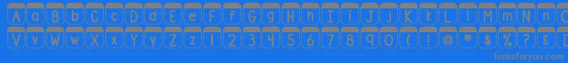 DjbFileFolderTabs Font – Gray Fonts on Blue Background