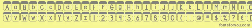 DjbFileFolderTabs Font – Gray Fonts on Yellow Background
