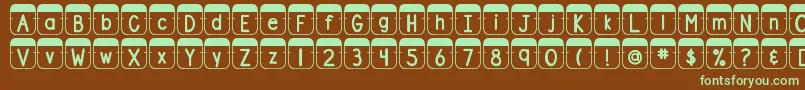 Шрифт DjbFileFolderTabs – зелёные шрифты на коричневом фоне