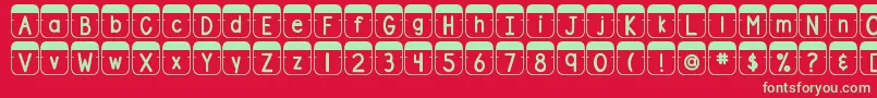 DjbFileFolderTabs Font – Green Fonts on Red Background