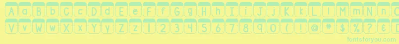 DjbFileFolderTabs Font – Green Fonts on Yellow Background