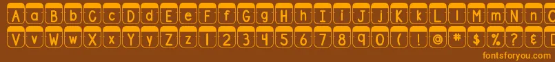 DjbFileFolderTabs Font – Orange Fonts on Brown Background
