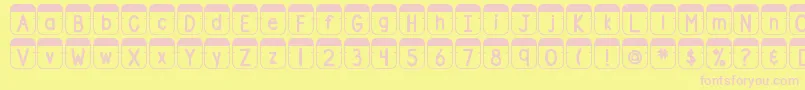 Fonte DjbFileFolderTabs – fontes rosa em um fundo amarelo