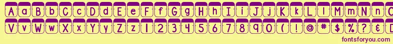 DjbFileFolderTabs Font – Purple Fonts on Yellow Background