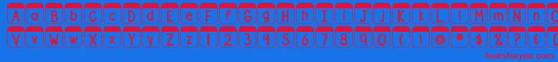 DjbFileFolderTabs Font – Red Fonts on Blue Background