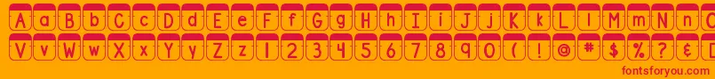 DjbFileFolderTabs Font – Red Fonts on Orange Background