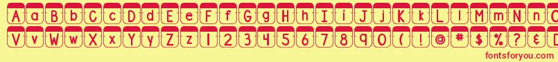 DjbFileFolderTabs Font – Red Fonts on Yellow Background