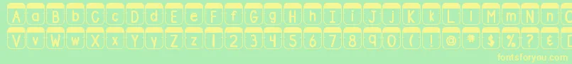 Fonte DjbFileFolderTabs – fontes amarelas em um fundo verde