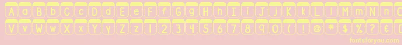 DjbFileFolderTabs Font – Yellow Fonts on Pink Background