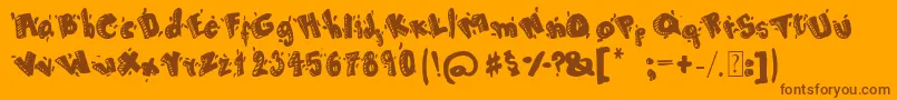 Cartoon80 Font – Brown Fonts on Orange Background