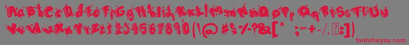 フォントCartoon80 – 赤い文字の灰色の背景
