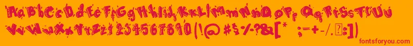 Cartoon80 Font – Red Fonts on Orange Background