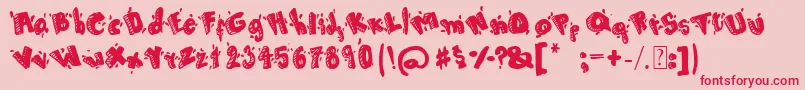 Cartoon80 Font – Red Fonts on Pink Background