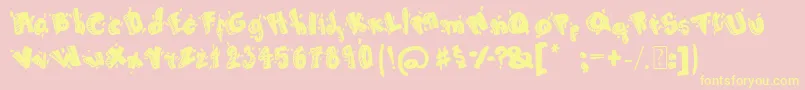 Cartoon80 Font – Yellow Fonts on Pink Background