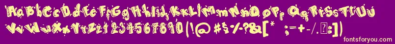 Cartoon80 Font – Yellow Fonts on Purple Background