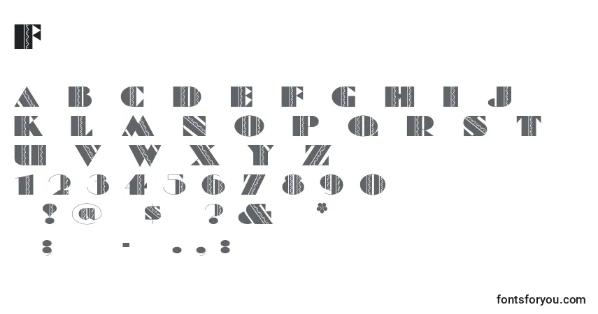 Schriftart Feteaccompli – Alphabet, Zahlen, spezielle Symbole