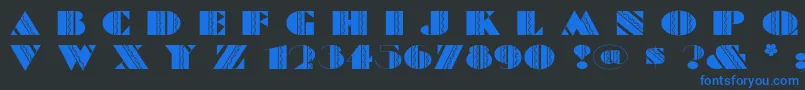 Feteaccompli Font – Blue Fonts on Black Background