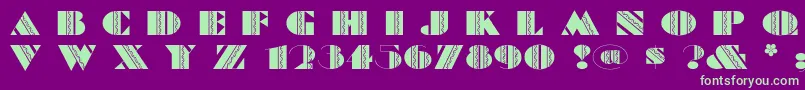 Feteaccompli Font – Green Fonts on Purple Background