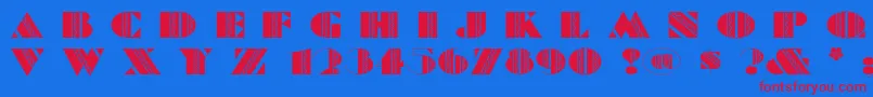 Fonte Feteaccompli – fontes vermelhas em um fundo azul