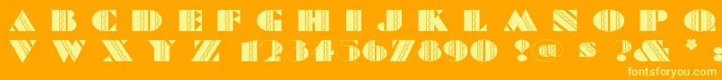 Feteaccompli Font – Yellow Fonts on Orange Background