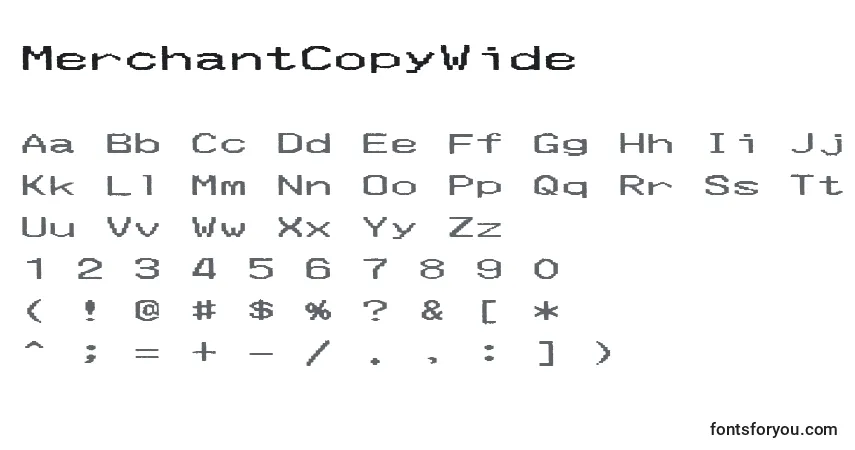 Шрифт MerchantCopyWide – алфавит, цифры, специальные символы
