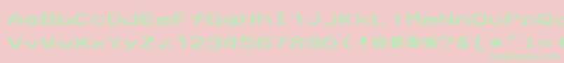 MerchantCopyWide Font – Green Fonts on Pink Background