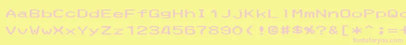 MerchantCopyWide Font – Pink Fonts on Yellow Background