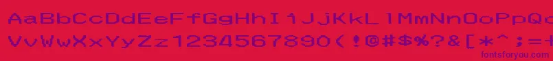 MerchantCopyWide Font – Purple Fonts on Red Background