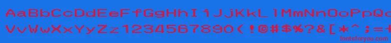 MerchantCopyWide Font – Red Fonts on Blue Background