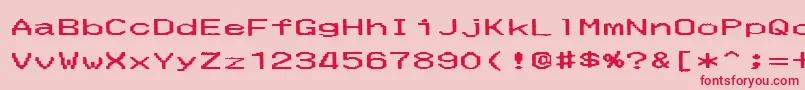MerchantCopyWide Font – Red Fonts on Pink Background
