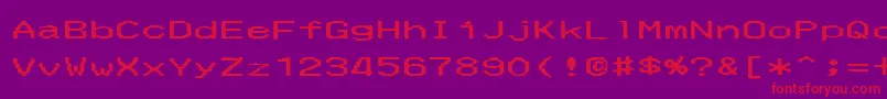 MerchantCopyWide Font – Red Fonts on Purple Background