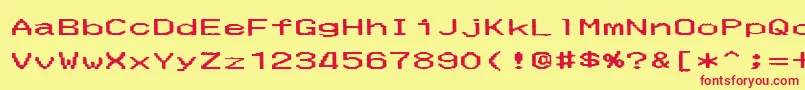 MerchantCopyWide Font – Red Fonts on Yellow Background