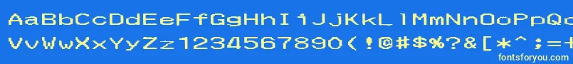 フォントMerchantCopyWide – 黄色の文字、青い背景