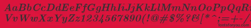 EuclidBoldItalic Font – Black Fonts on Red Background