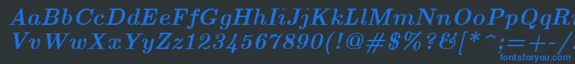 EuclidBoldItalic Font – Blue Fonts on Black Background