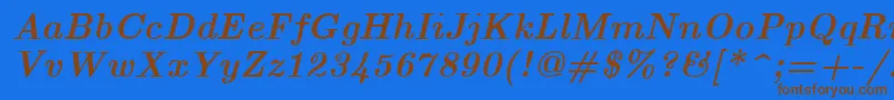 EuclidBoldItalic Font – Brown Fonts on Blue Background