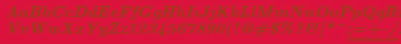 More about EuclidBoldItalic Font EuclidBoldItalic Font – Brown Fonts on Red Background