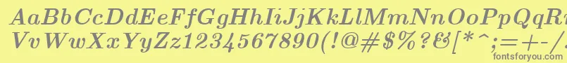 EuclidBoldItalic Font – Gray Fonts on Yellow Background