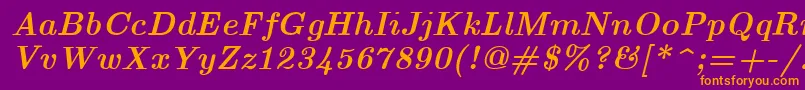 EuclidBoldItalic Font – Orange Fonts on Purple Background