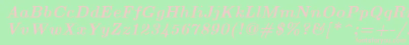 EuclidBoldItalic Font – Pink Fonts on Green Background