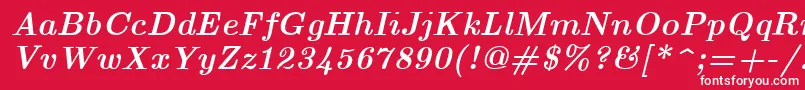 EuclidBoldItalic Font – White Fonts on Red Background
